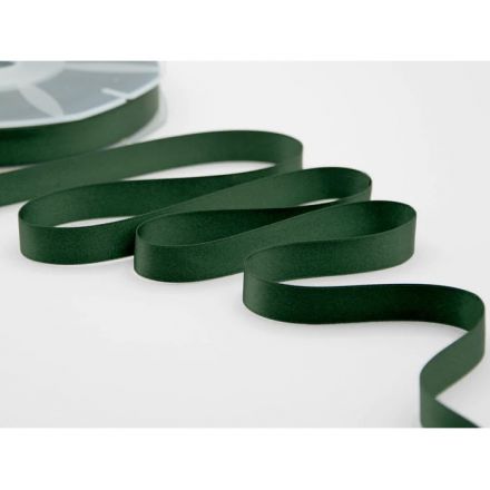 Dark green double satin ribbon 16 mm